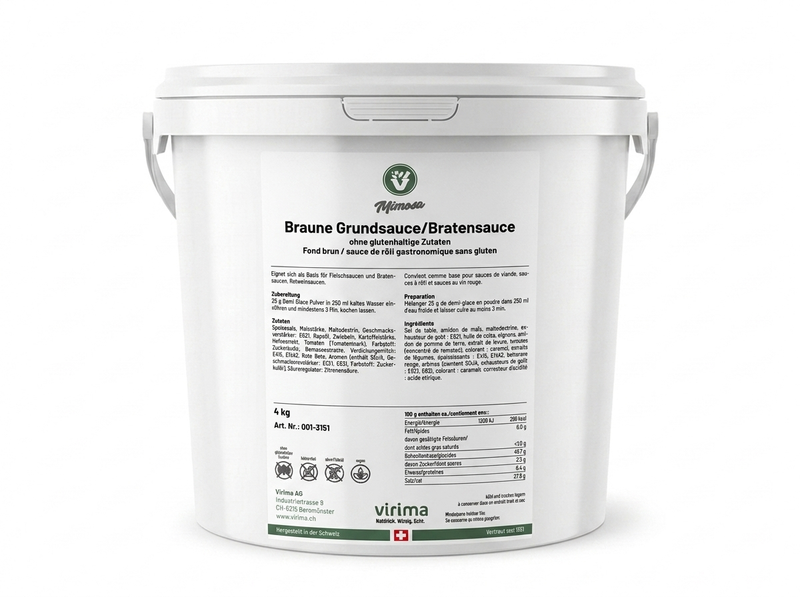 Braune Grundsauce/Bratensauce ohne glutenhaltige Zutaten 4 kg