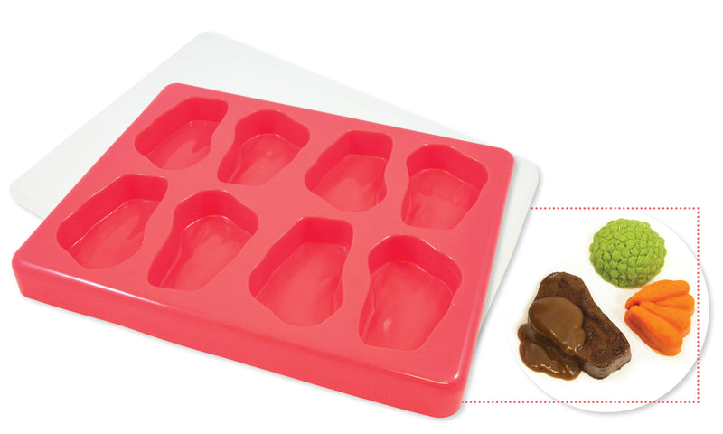 Smoothfood Form Bratenscheibe, gross m. Deckel (8 Nutzen à 80 g)